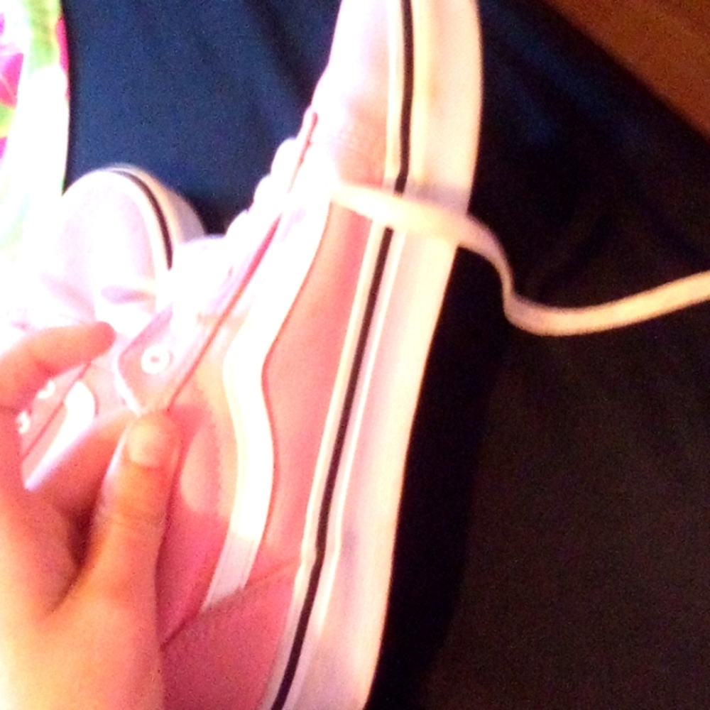 Pink and white vans